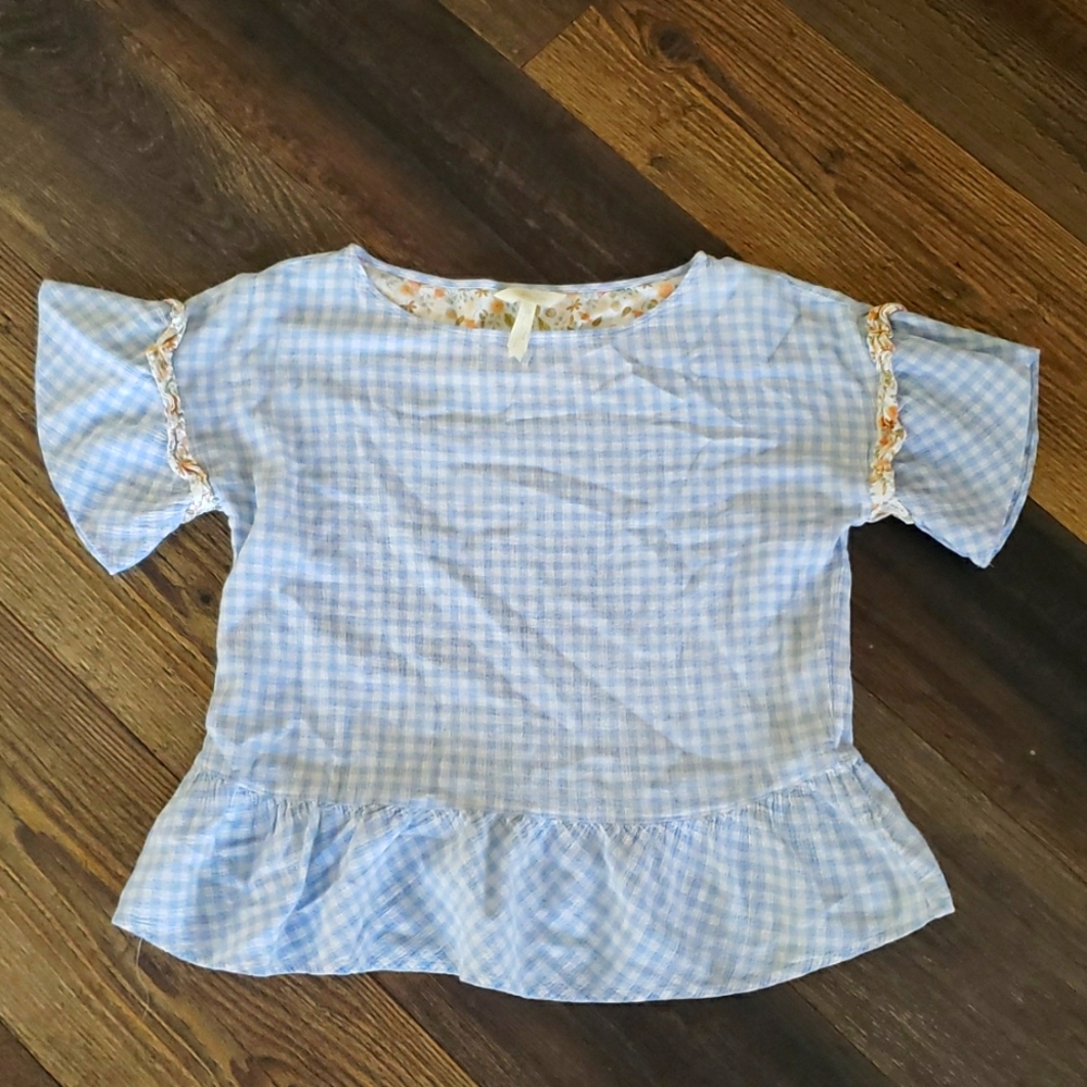 Matilda Jane, XS, blue & white plaid shirt
